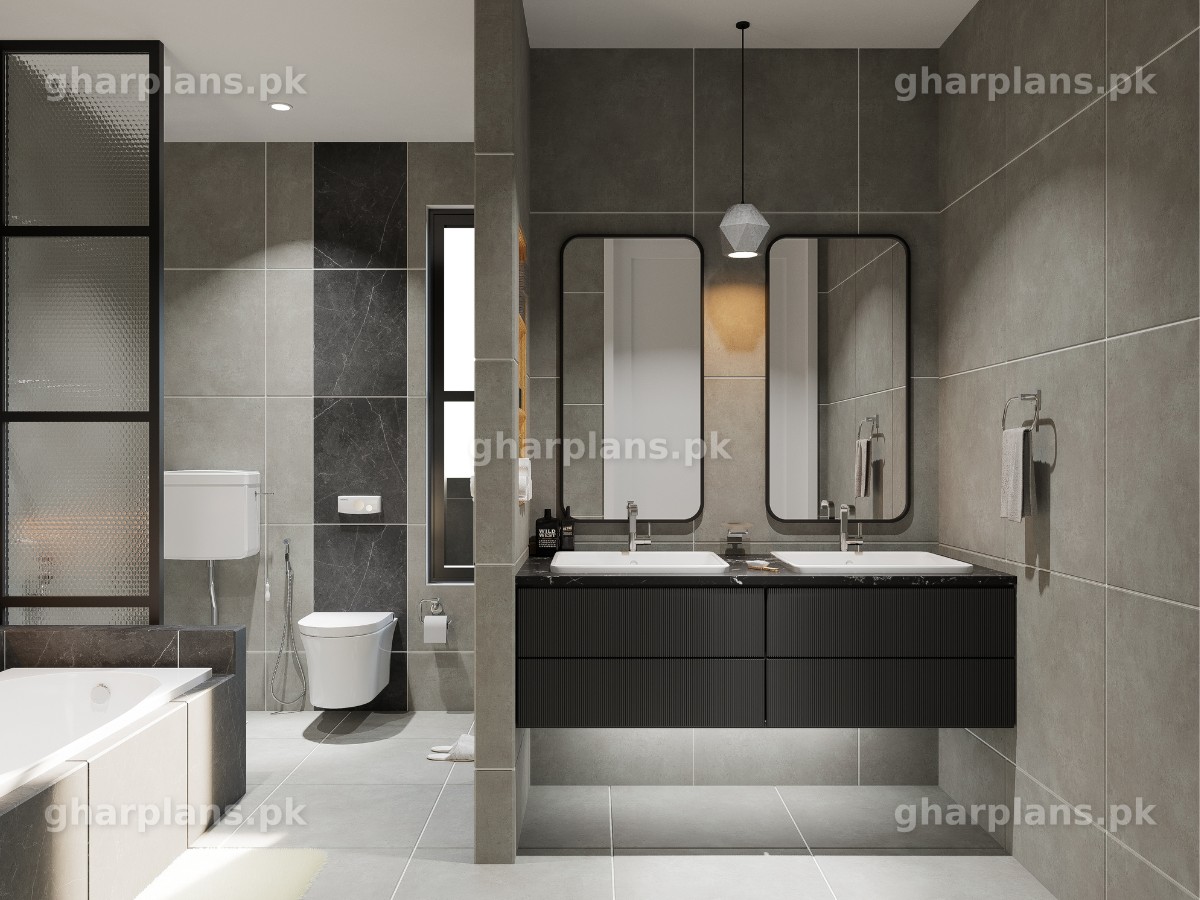 Large Sized Bathroom Design in Pakistan | GHAR Plans