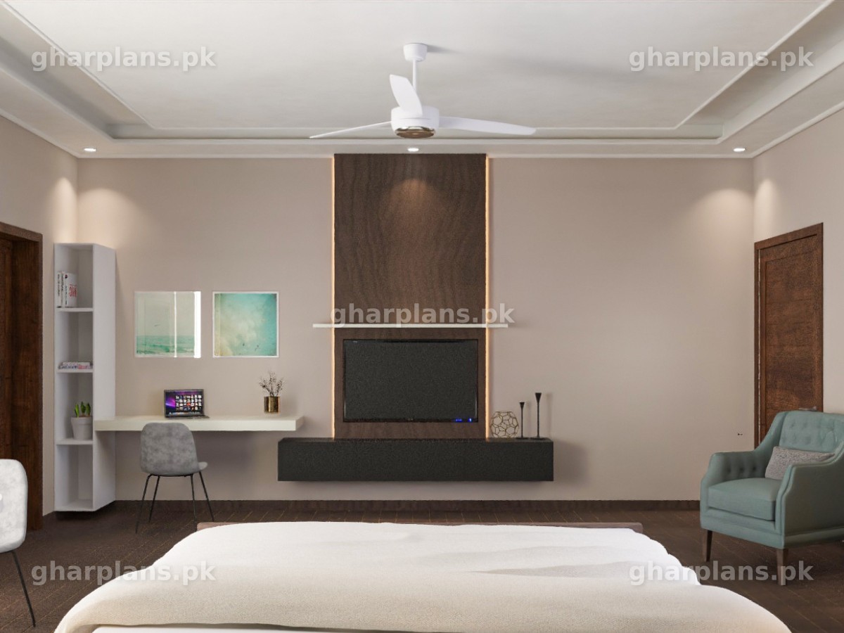 Minimalistic & stylish Bedroom Design Idea in Pakistan | GHR Plans
