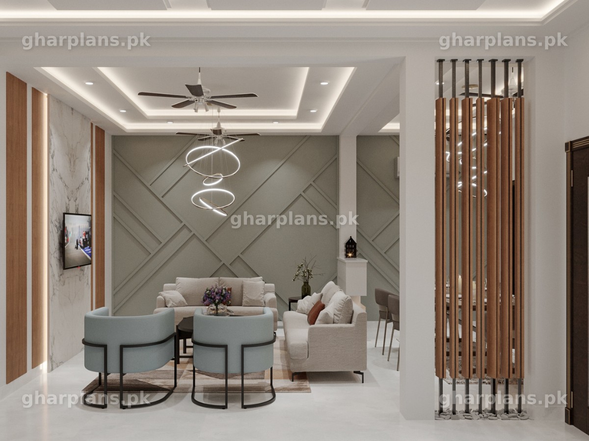 Modern Sitting and Dining Interior Design in Pakistan | GHAR Plans